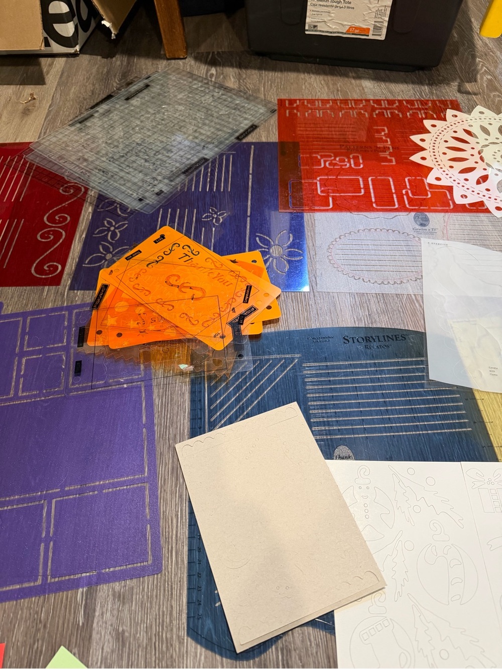 Craft Stencil Set in Orange and Blue - Home Art